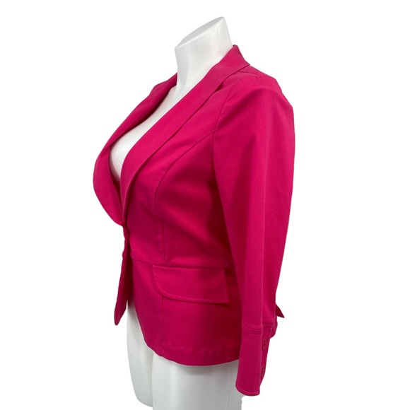 CAbi Chic Hot Pink One Button Blazer Jacket Size 12 - Picture 3 of 14